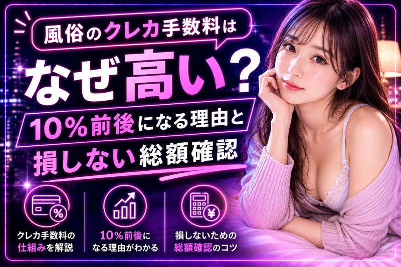 風俗のクレカ手数料はなぜ高い?10%前後になる理由と損しない総額確認